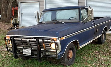 Dark Blue Vintage Car